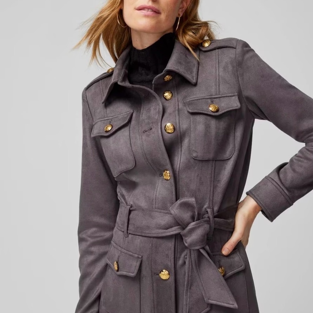 WHITE HOUSE BLACK MARKET ULTRA SUEDE SAFARI JACKET